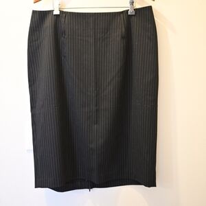 Lane Bryant Black Pinstripe Pencil Skirt Plus Size 18 Preppy Office Career Work
